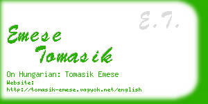 emese tomasik business card